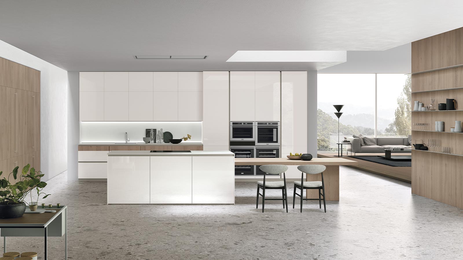 Cucina Stosa Moderna Aliant isola bianco