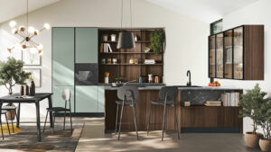 Cucina Stosa Moderna Kaya isola rovere cortina nobilitato brio