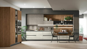 Cucina Stosa Moderna Kaya lineare noce svezia cemento slate grey