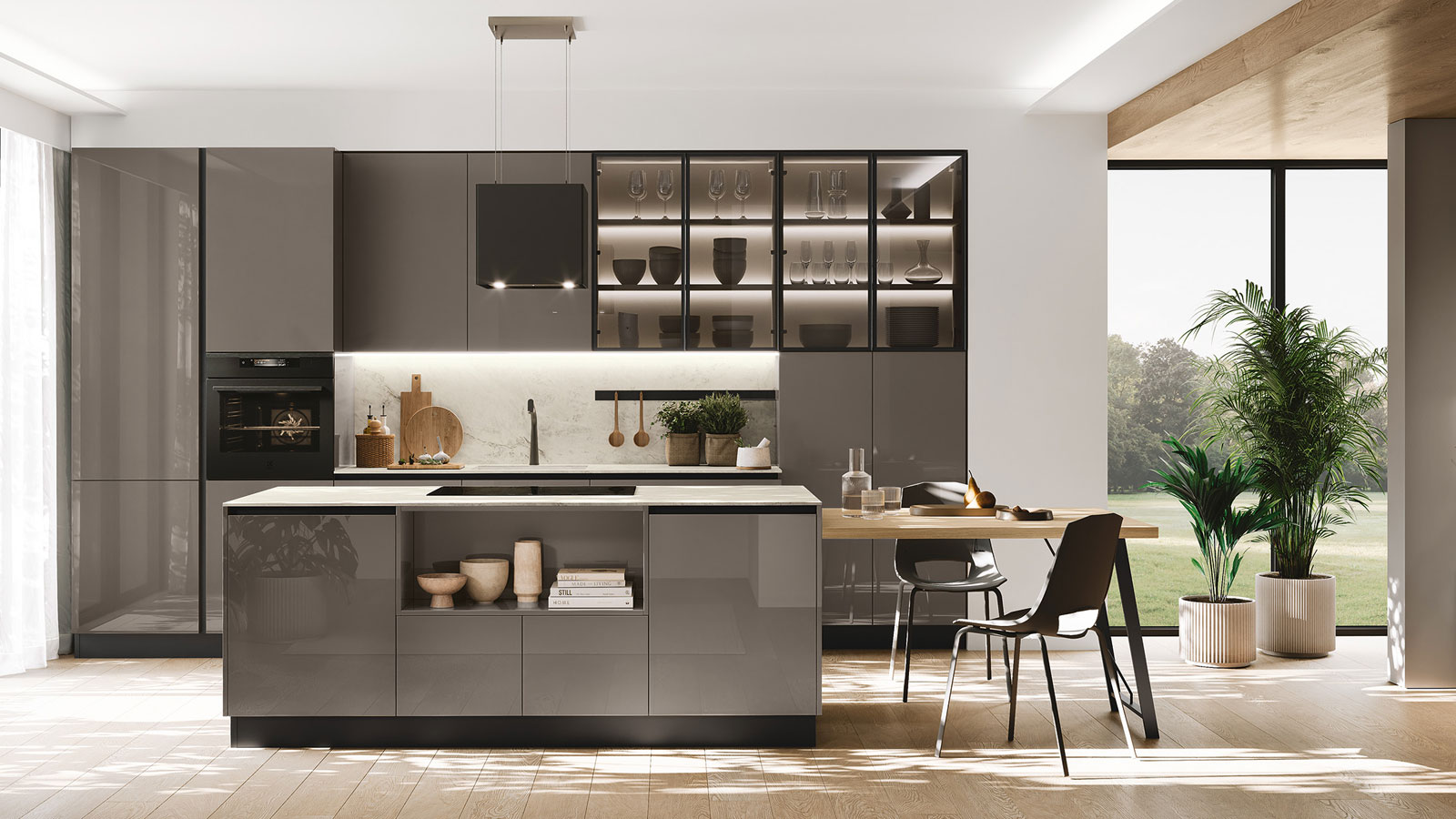 Cucina Stosa Moderna Lumia isola cobalt-grey