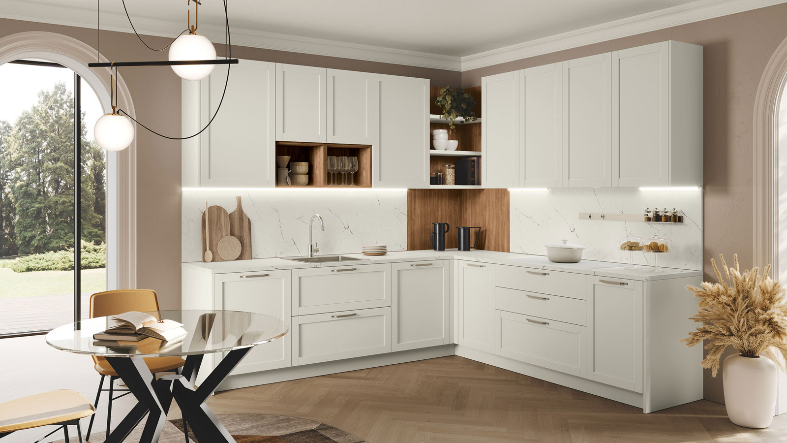 Cucina Stosa Moderna Sveva angolare alkorcell white