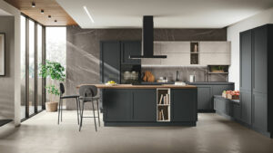Cucina Stosa Moderna Sveva isola alkorcell black matt